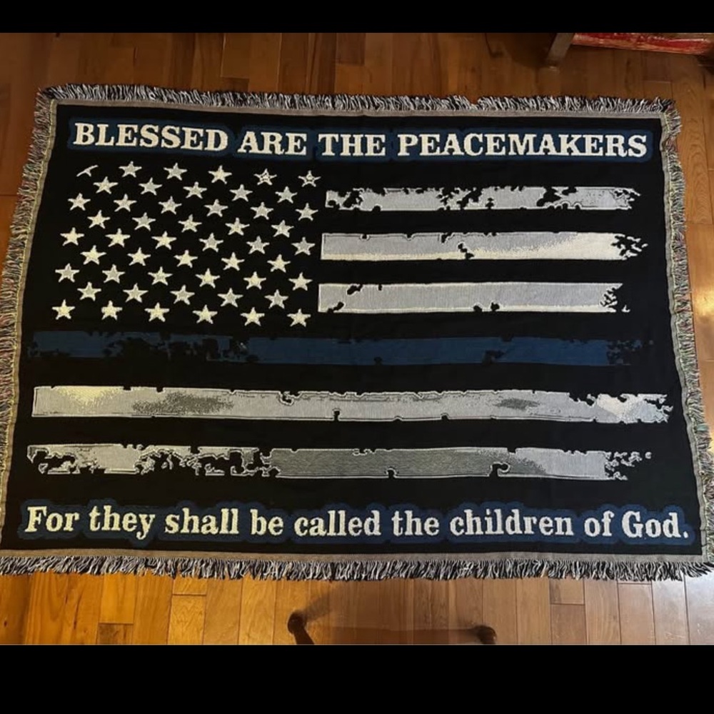 Handmade/custom Blue Line Blanket